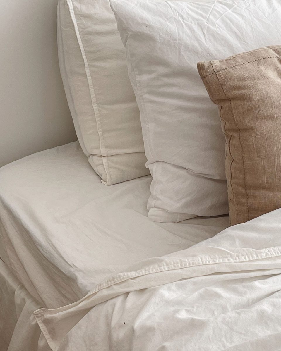 Sateen Pillowcases, Pair, Ivory